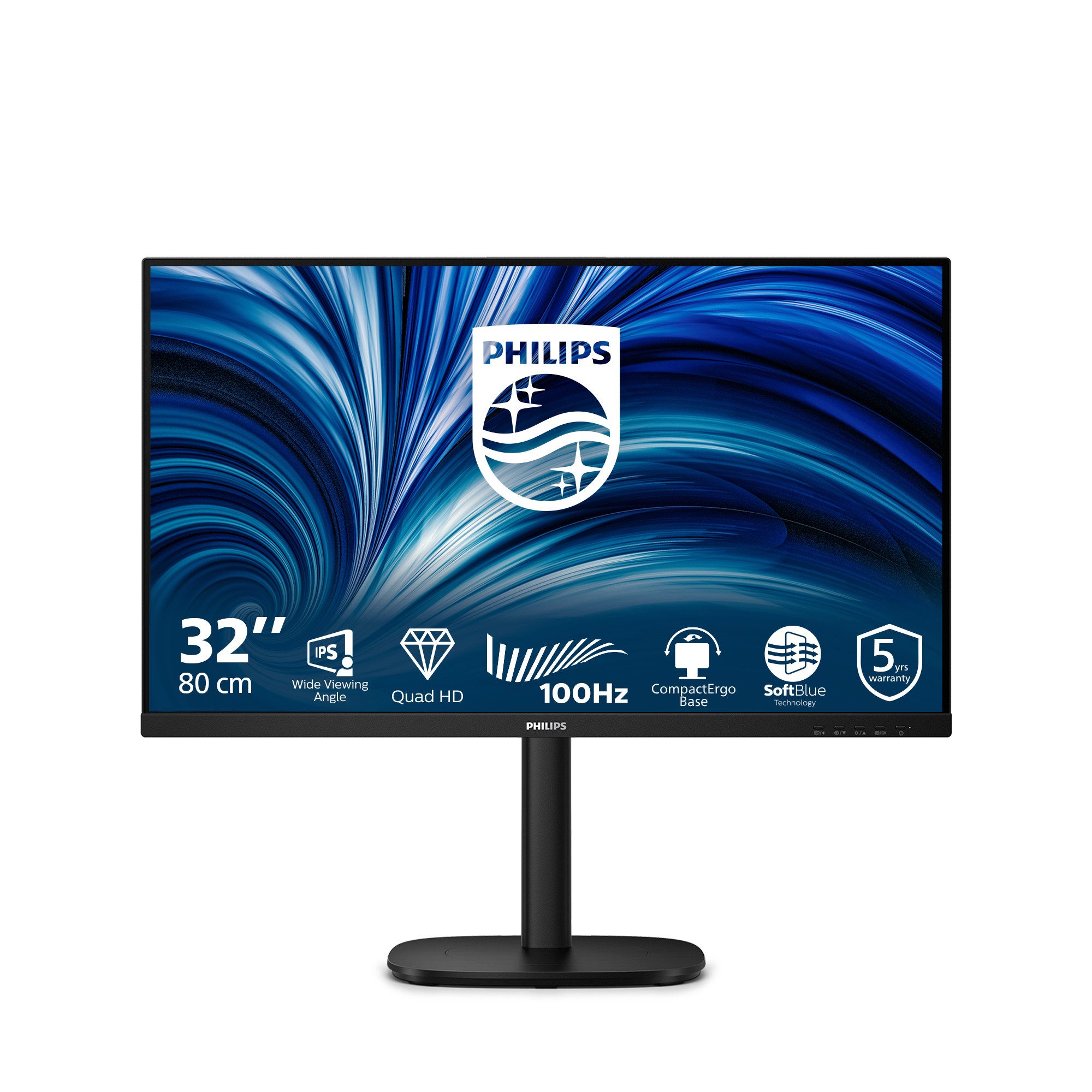 Philips Philips TFT 32B2N3500 32/2560x1440/DP/2xHDMI/USB Hub/höv TFT-Monitor (2560 x 1440 px, Quad HD, 4 ms Reaktionszeit, 100 Hz, IPS, Lautsprecher, HDCP, Pivot, Höhenverstellbar)