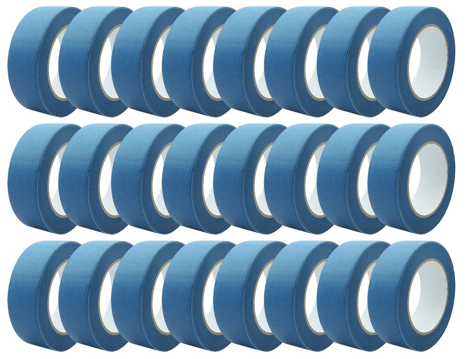 varivendo Kreppband Feinkreppband Blau 38mm x 50m - 24 Rollen Profi Abklebeband (Rollen, 24-St., Pro Mask blau Feinkrepp) Kreppband malerklebeband malerkrepp klebeband lackiererklebeband