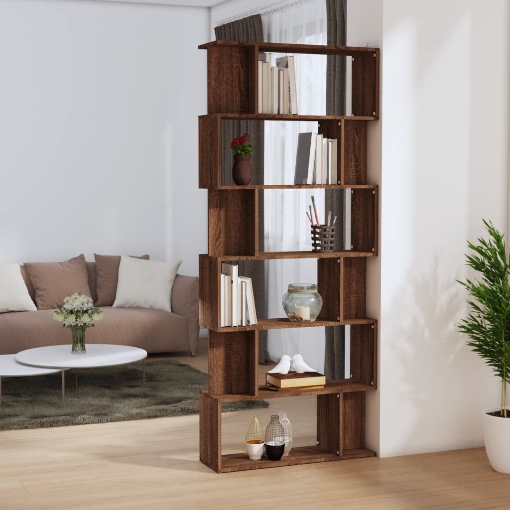 Eiche 1-tlg. Braune Eiche vidaXL Holzwerkstoff, 80x24x192 Braun Bücherregal/Raumteiler cm Bücherregal