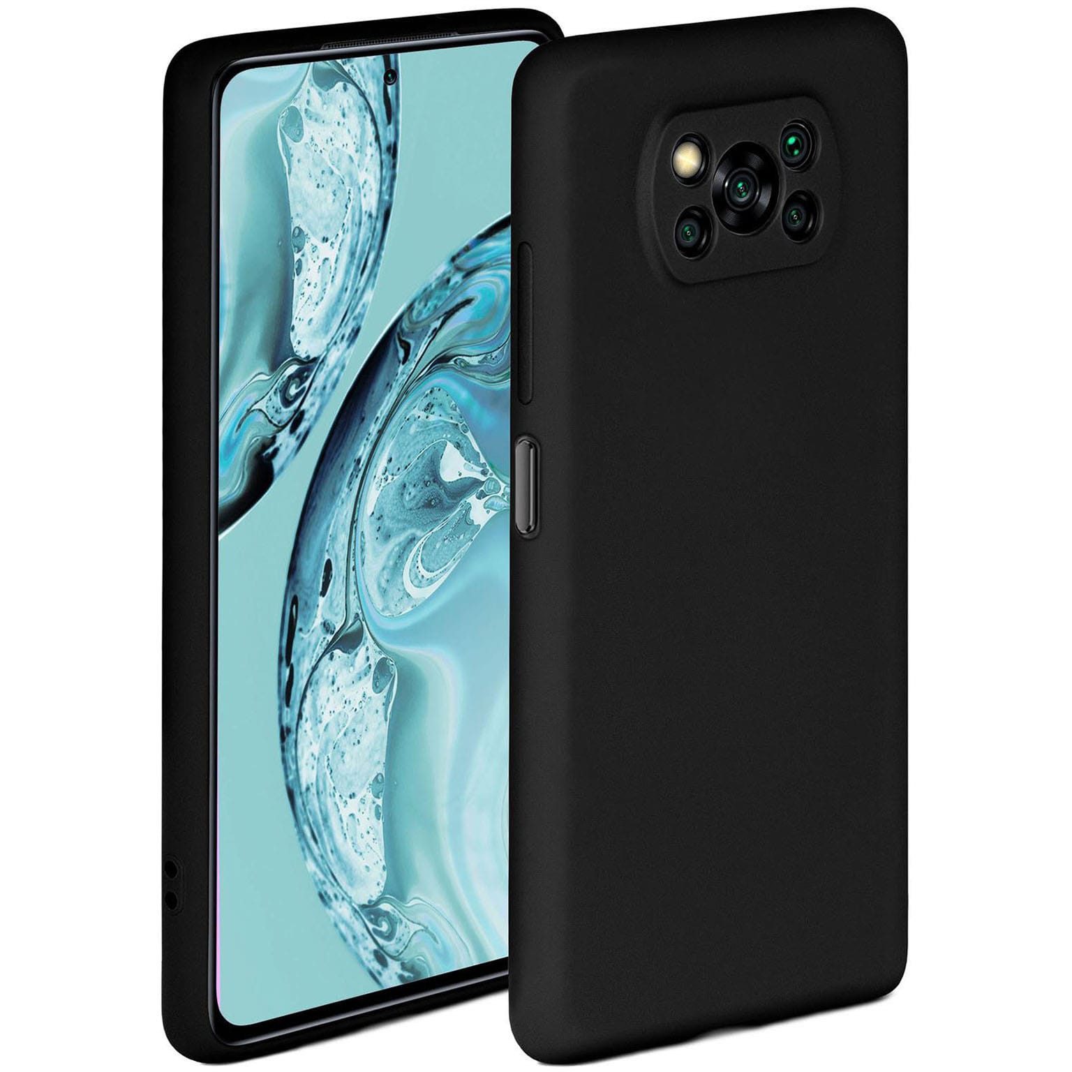 ONEFLOW Handyhülle für Poco X3 Pro Hülle Silikon Soft Case Schwarz 6,67 Zoll, Silikonhülle Cover Dünn Handytasche TPU Schutzhülle mit Kameraschutz
