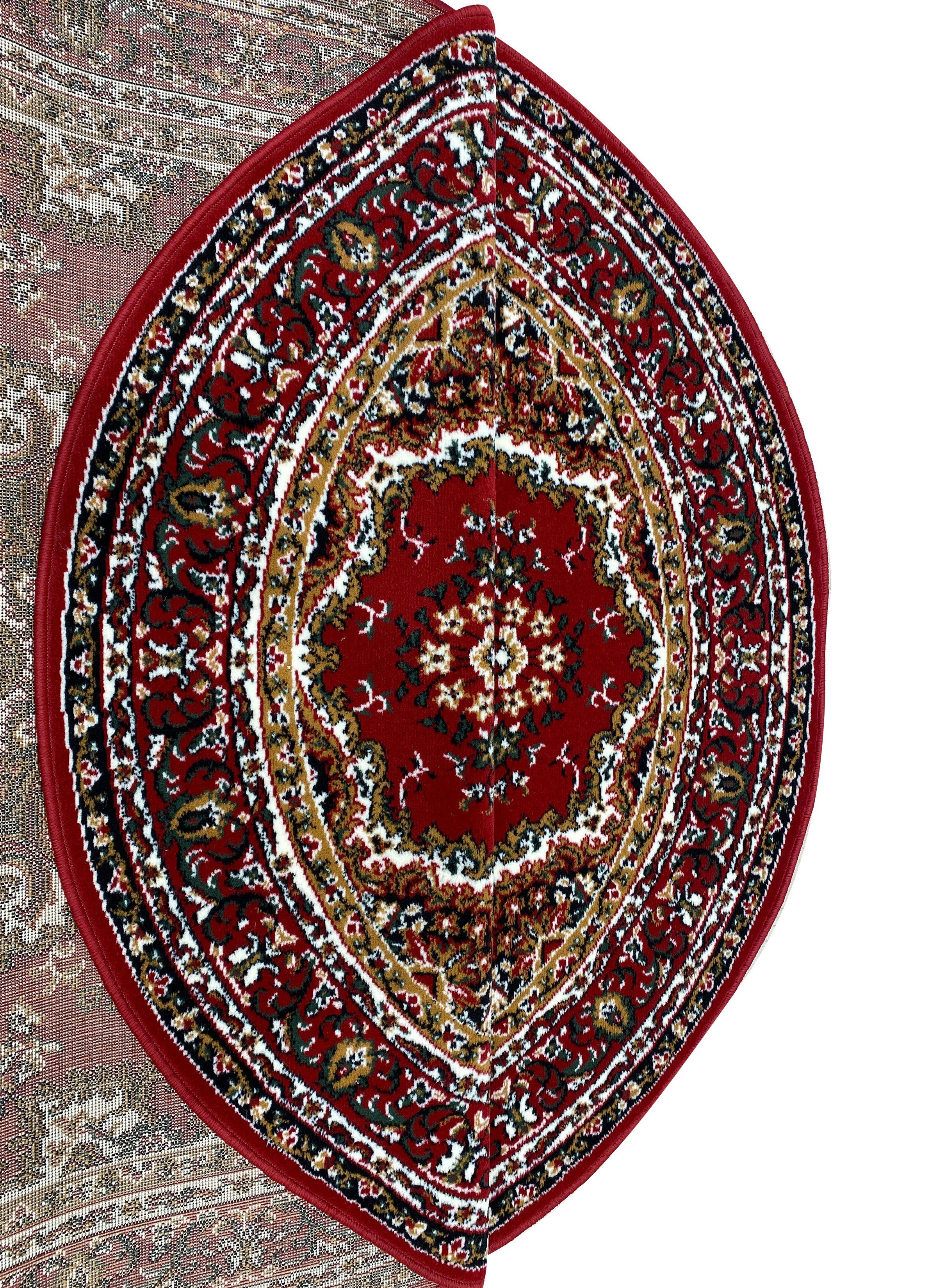 Teppich Oriental, Home affaire, oval, Höhe: Kurzflor, mm, Orient-Optik, rot mit Bordüre, elegant 7 pflegeleicht