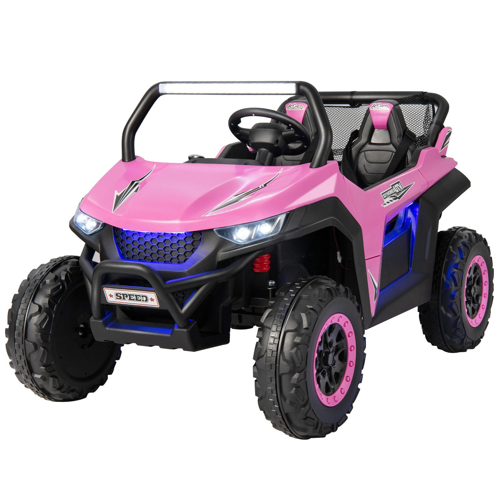 COSTWAY Elektro-Kinderauto 12V Kinderquad, 2 Sitzer, 2-4 km/h