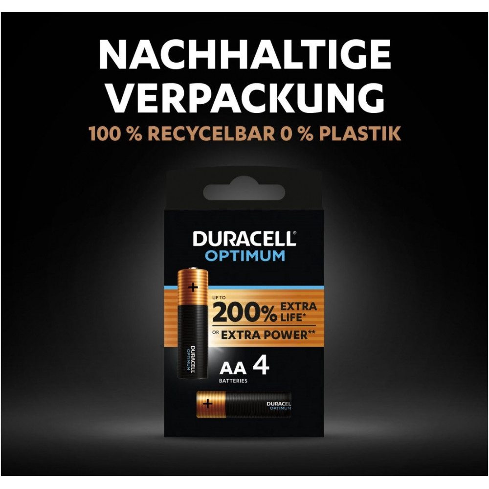Duracell Duracell MN 1500 AA Mignon-Batterie 4er Blister Batterie, EXTRA LEBENSDAUER
