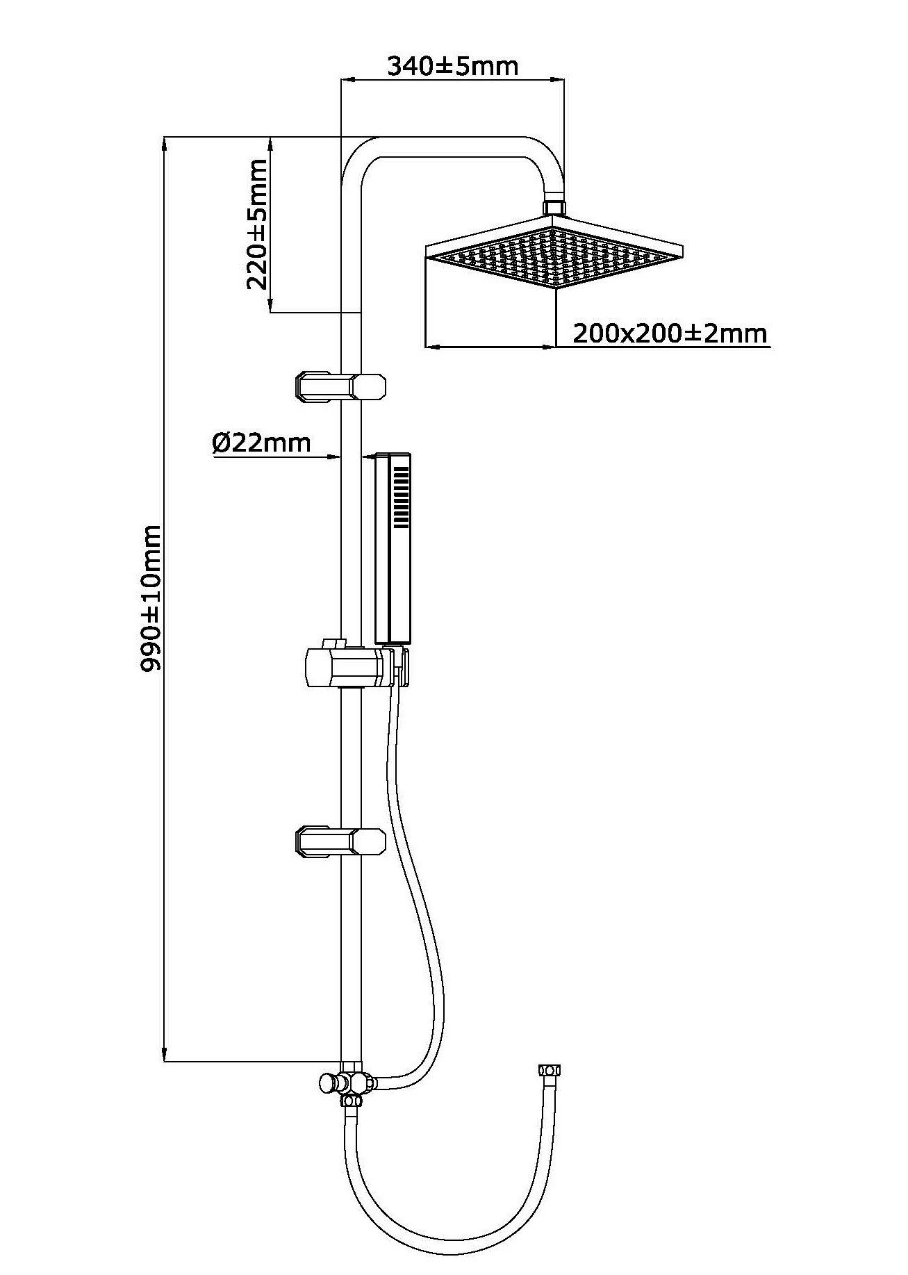 Eisl Duschsystem EASY ENERGIE, Höhe 103,3 cm, Regendusche ohne Armatur, Dus günstig online kaufen