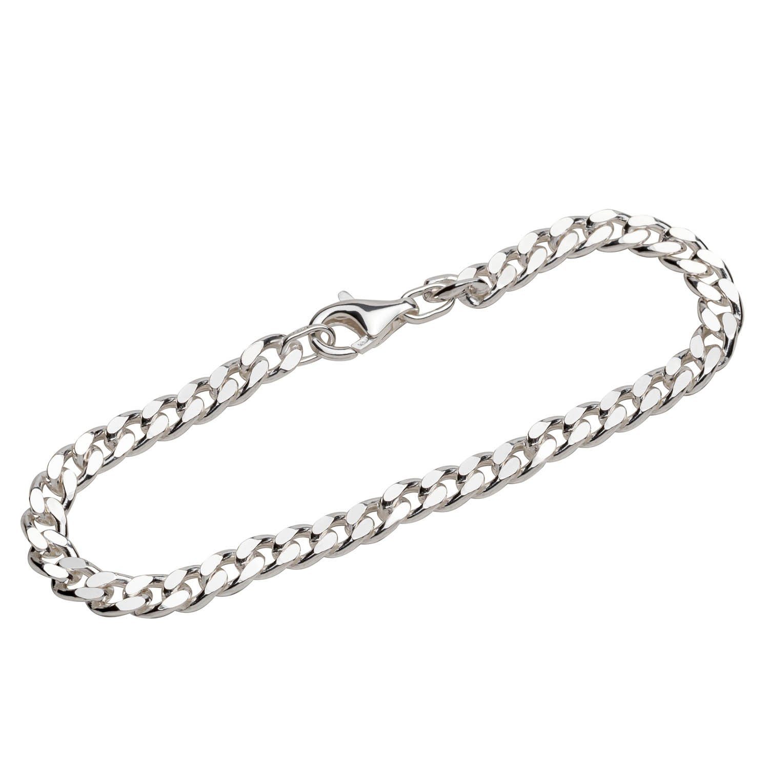 NKlaus Silberarmband Armband 925 Sterling Silber 19cm Panzerkette flach (1 Stück), Made in Germany