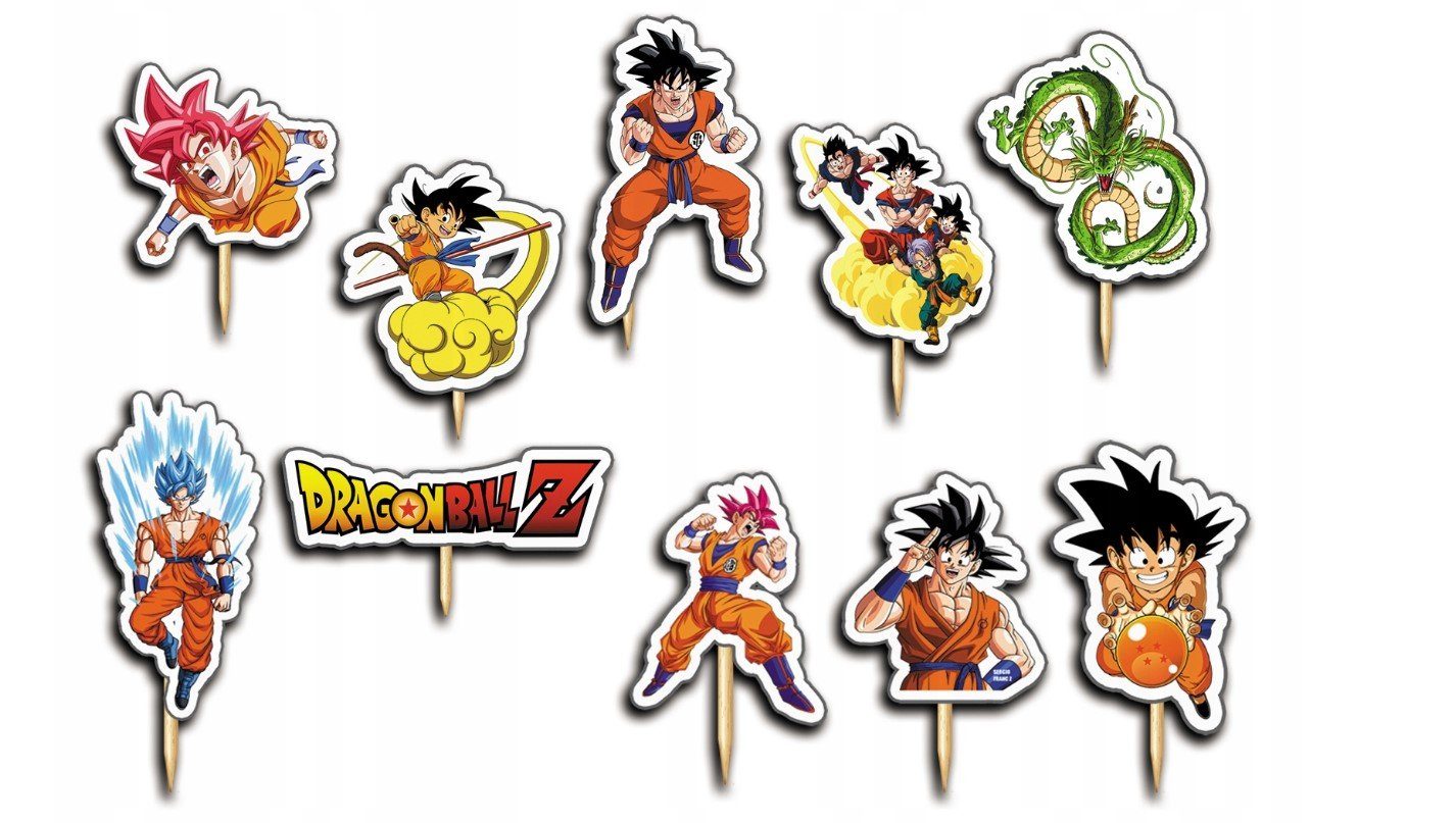 Festivalartikel Tortenstecker Dragon Ball Z Topper Set 10 Stk Geburstag Torten Deko Kuchen Junge