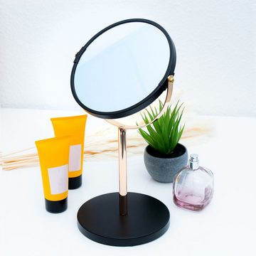 Intirilife Schminkspiegel (1-St), Kosmetikspiegel Tischspiegel 16.9 cm Doppelseitig 1x/5x Vergrößerung