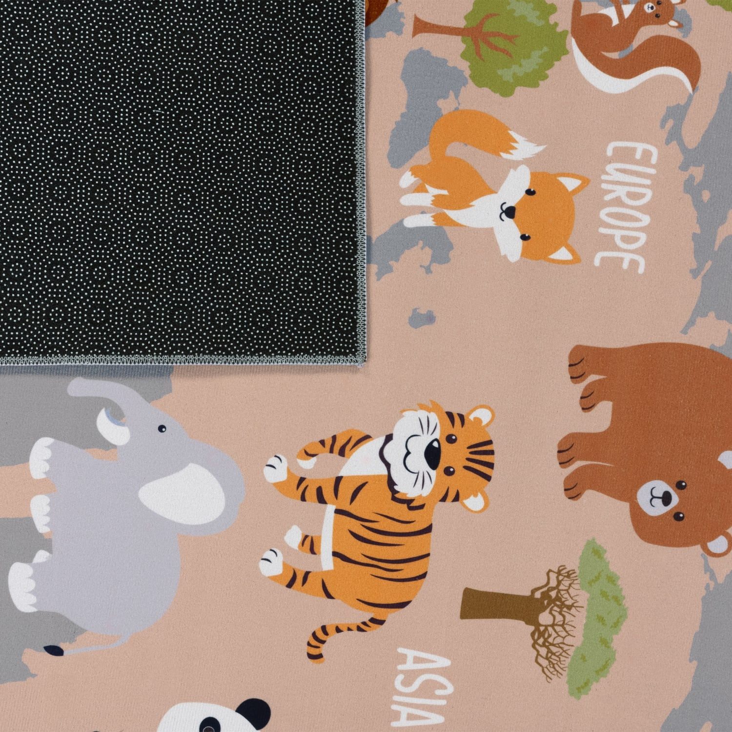 TT Home Teppich Kinderzimmer, Quadrat, Höhe: 4 mm, Kinderzimmerteppich Teppich Junge Mädchen Kinderteppich Rutschfest Tie