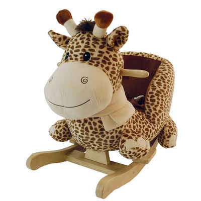 BIECO Schaukelpferd Bieco Plüsch Schaukeltier Giraffe Schaukelpferd Baby Schaukeltier Baby Kinderschaukel Indoor Baby Wippe Baby Schaukel Schaukelpferd ab 1 Jahr Schaukel Baby Spielzeug ab 1 Jahr