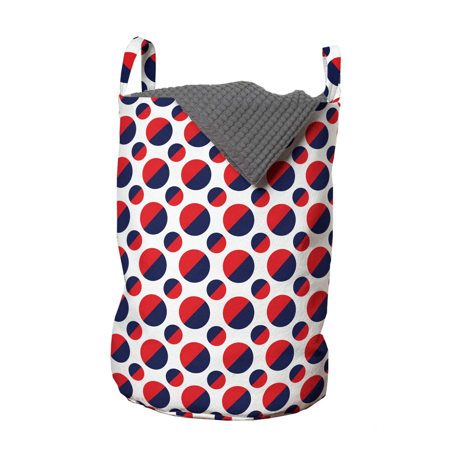 Abakuhaus Wäschesäckchen Wäschekorb mit Rote Kreise Waschsalons, Geometrisch Runden Griffen für Kordelzugverschluss