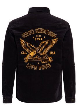 KingKerosin Langarmhemd Ride Free Live Free mit großer Stickerei