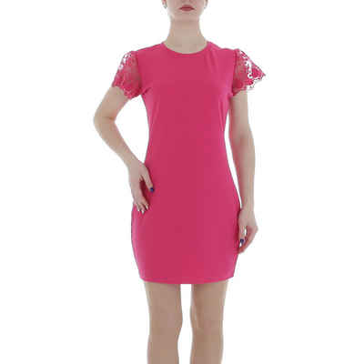Ital-Design Sommerkleid Damen Freizeit (86164394) Spitze Minikleid in Pink