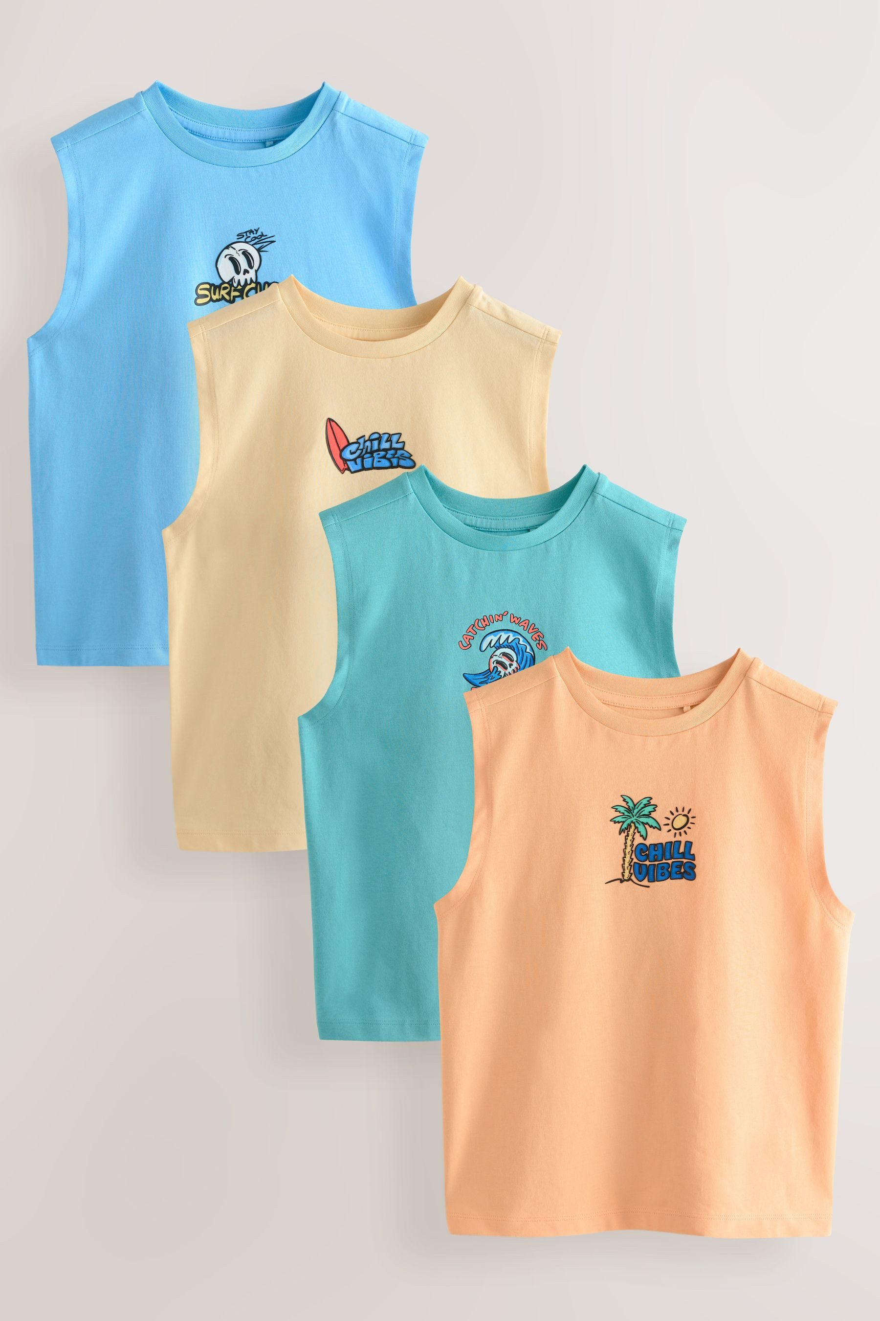 Next Stricktop Tanktops in Neonfarben im 4er-Pack (4-tlg)