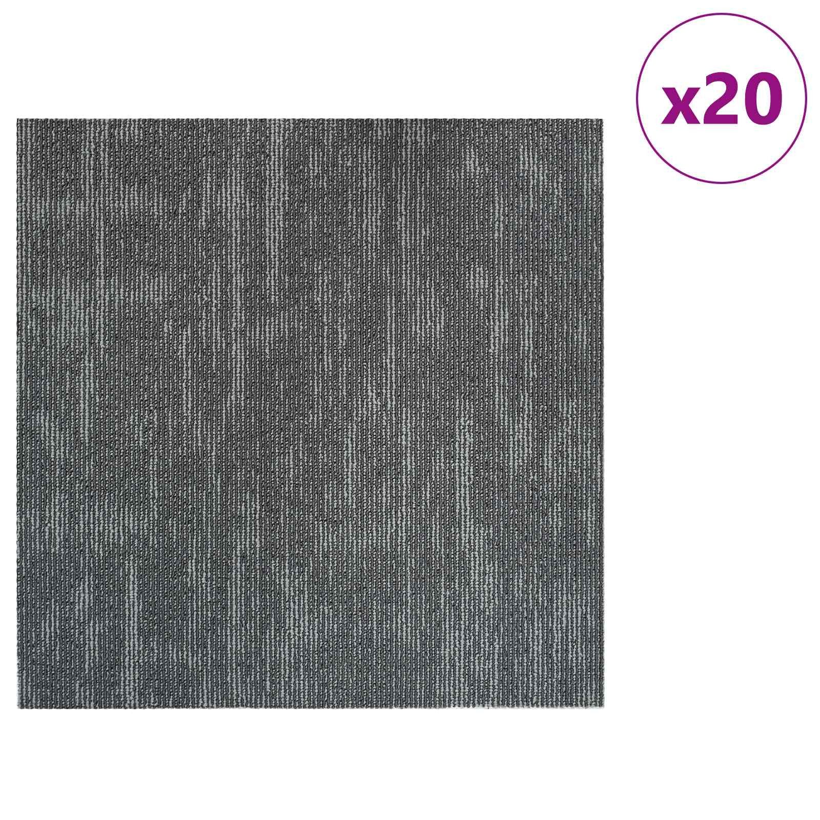 vidaXL Vinyllaminat 50 x 50 cm Teppichfliese Betongrau 50x50 cm 20er Set PP und Bitumen
