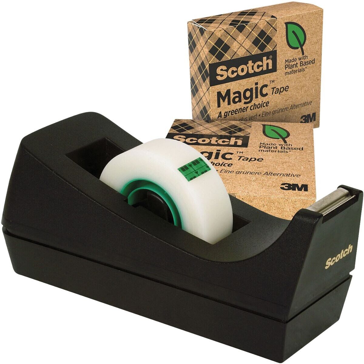 SCOTCH Klebeband C38/ the greener choice (4-St) 19 mm x 33 m, inkl. Tischab günstig online kaufen