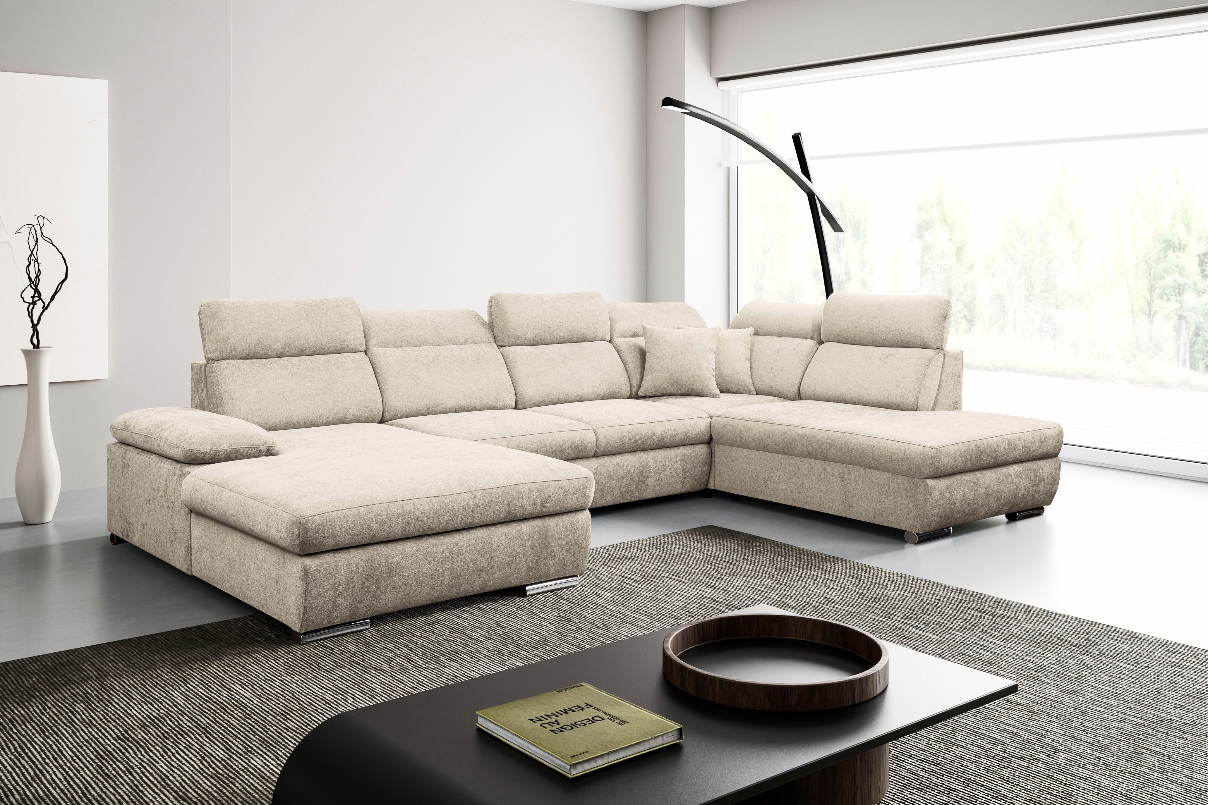 WERK2 Wohnlandschaft Cordoba inkl. Bett, Bettkasten & Kopfteilfunktion, Breite 359 cm