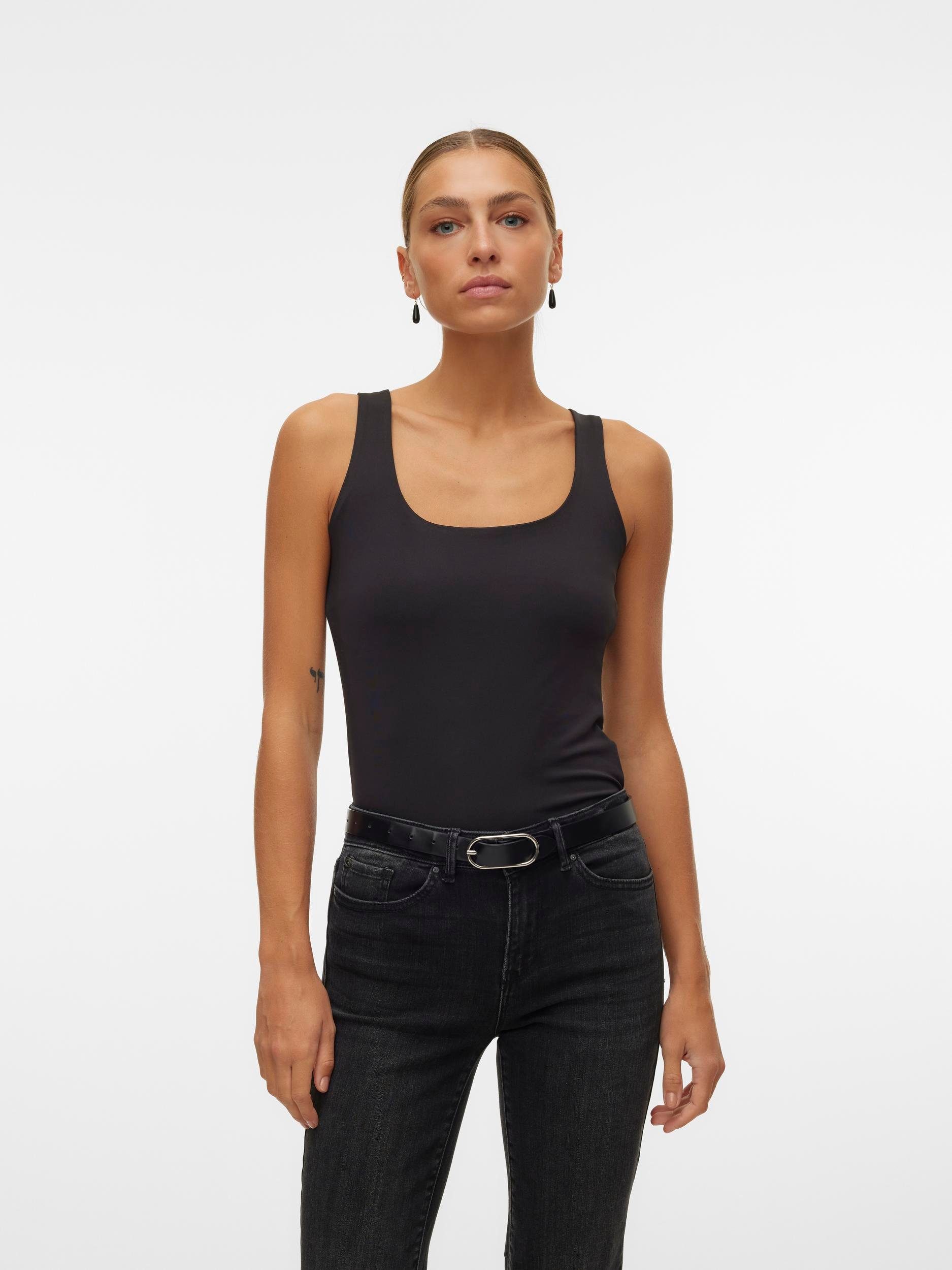 Vero Moda T-Shirt VMMILLION SL SQUARE TOP 2-WAY JRS NOOS