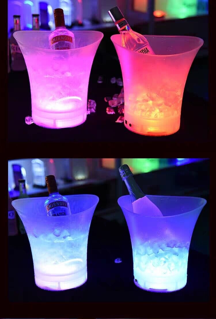 Smad Outdoor-Flaschenkühler DIB-5ATYK-1, 5L LED glühende Eiskübel 7 Farbe ändern Wein Getränke Bar Party – Bild 4 von 5