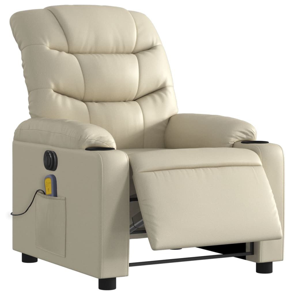 vidaXL Sessel Massagesessel Elektrisch Creme Kunstleder günstig online kaufen