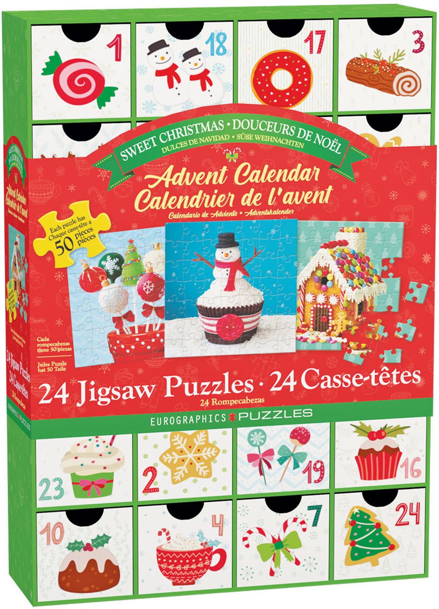 empireposter Adventskalender Sweet Christmas - Puzzle - 24x 50 Teile Weihnachtspuzzle