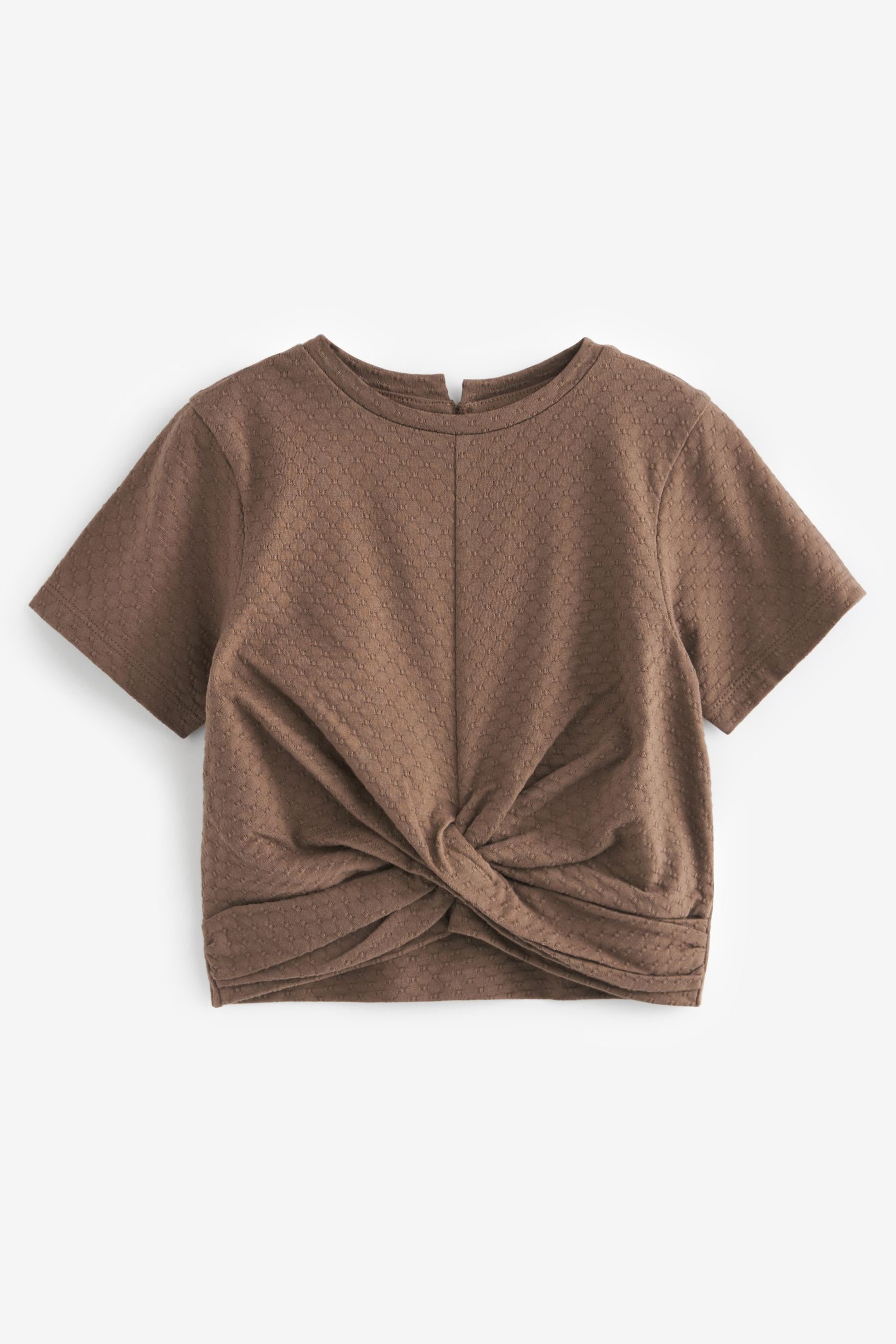 Next T-Shirt Strukturiertes Ballett-Wickeltop (1-tlg) Chocolate Brown