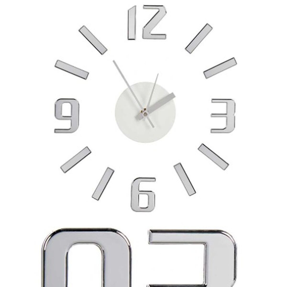 Gift Decor Uhr Wanduhr Klebstoff 6 Stück cm ABS 35 Ø EVA Silberfarben