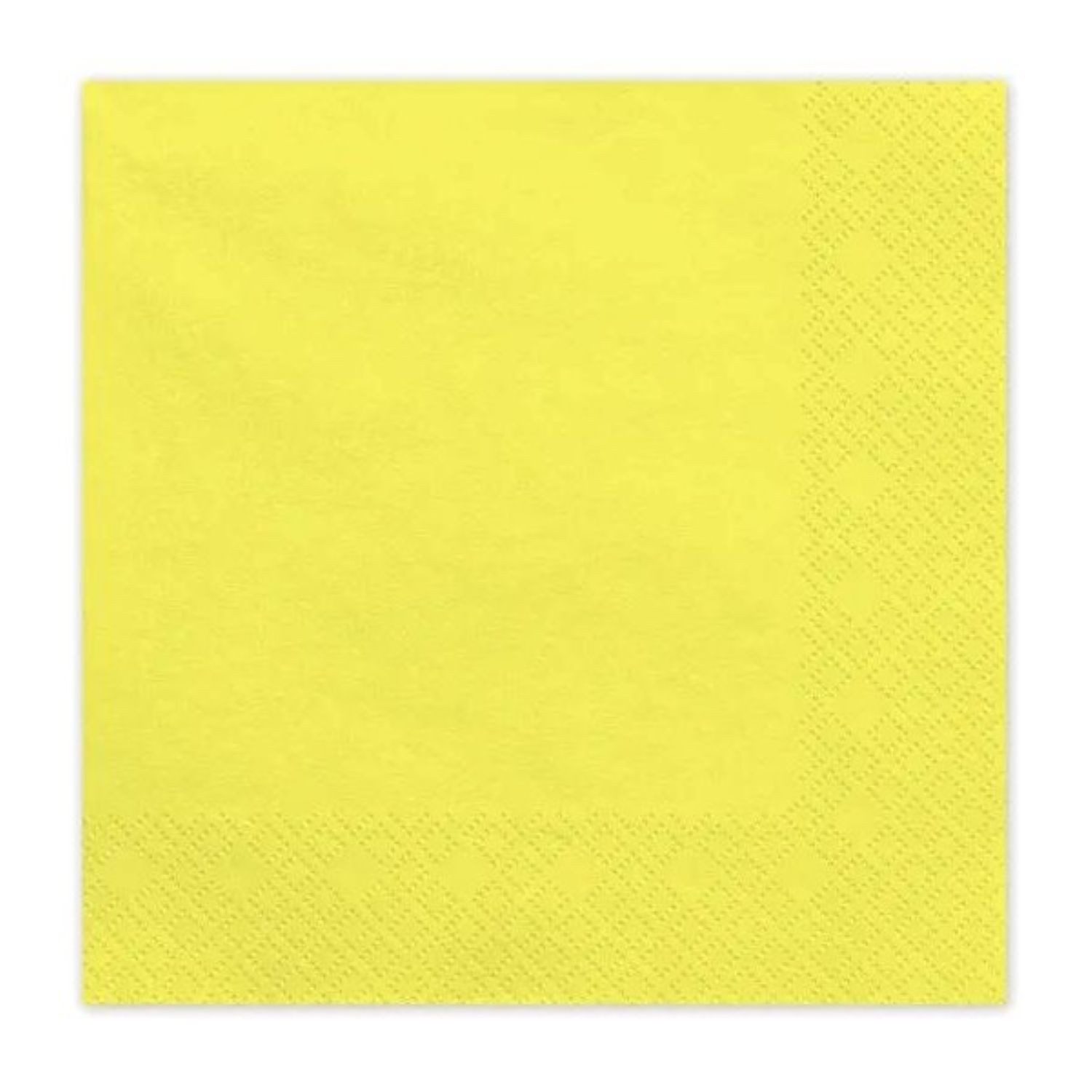 partydeco Papierserviette Servietten Uni 20Stk./33x33cm, Gelb