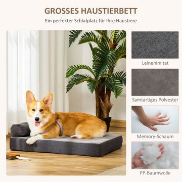 PawHut Tierkissen Haustierbett, Haustierbett Tierbett für kleine Hunde Katzen abnehmbar waschbar Grau