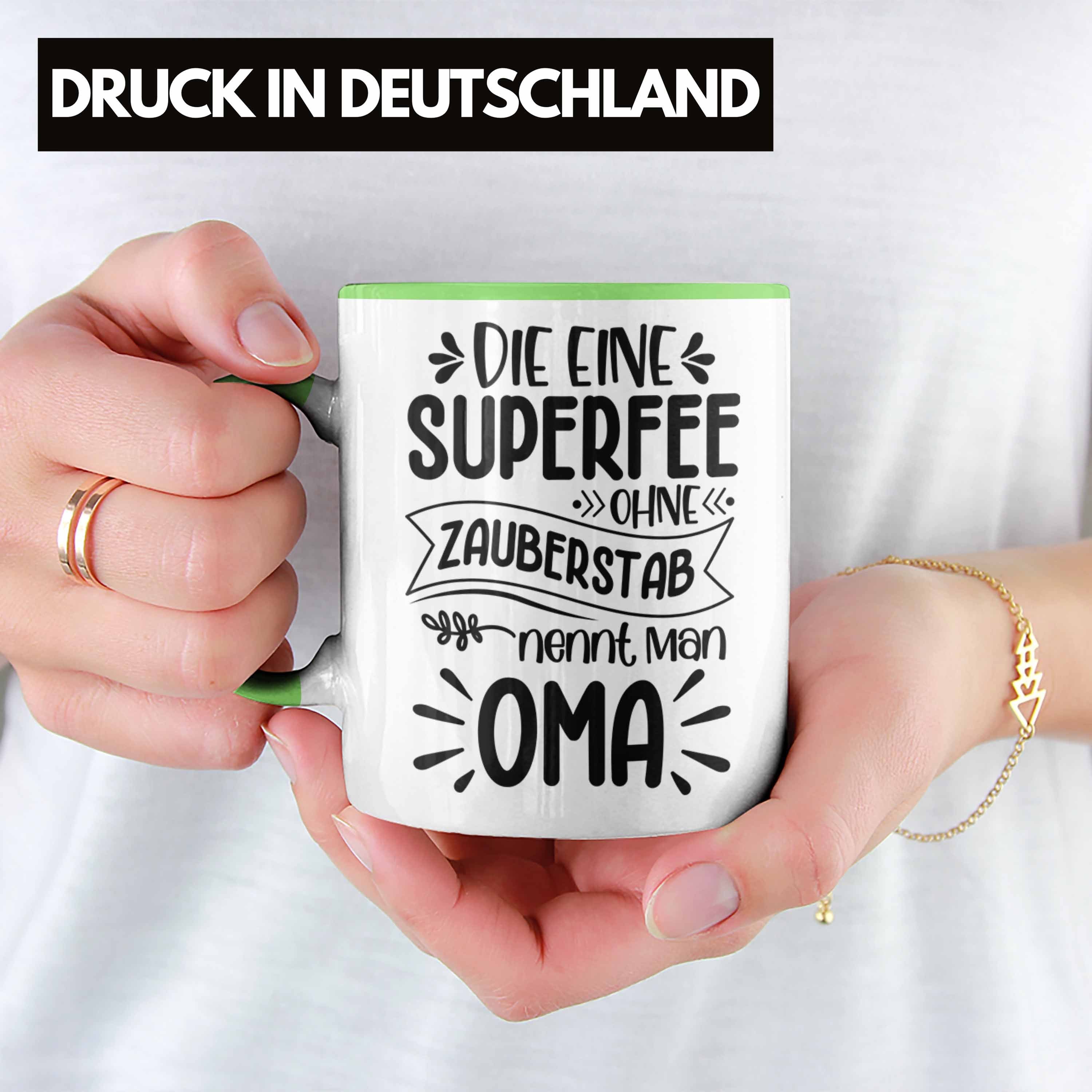 Trendation Oma Geschenk Trendation Weihnachten Grün Tasse Welt Der Superfee für - Beste Geburtstag Tasse Oma