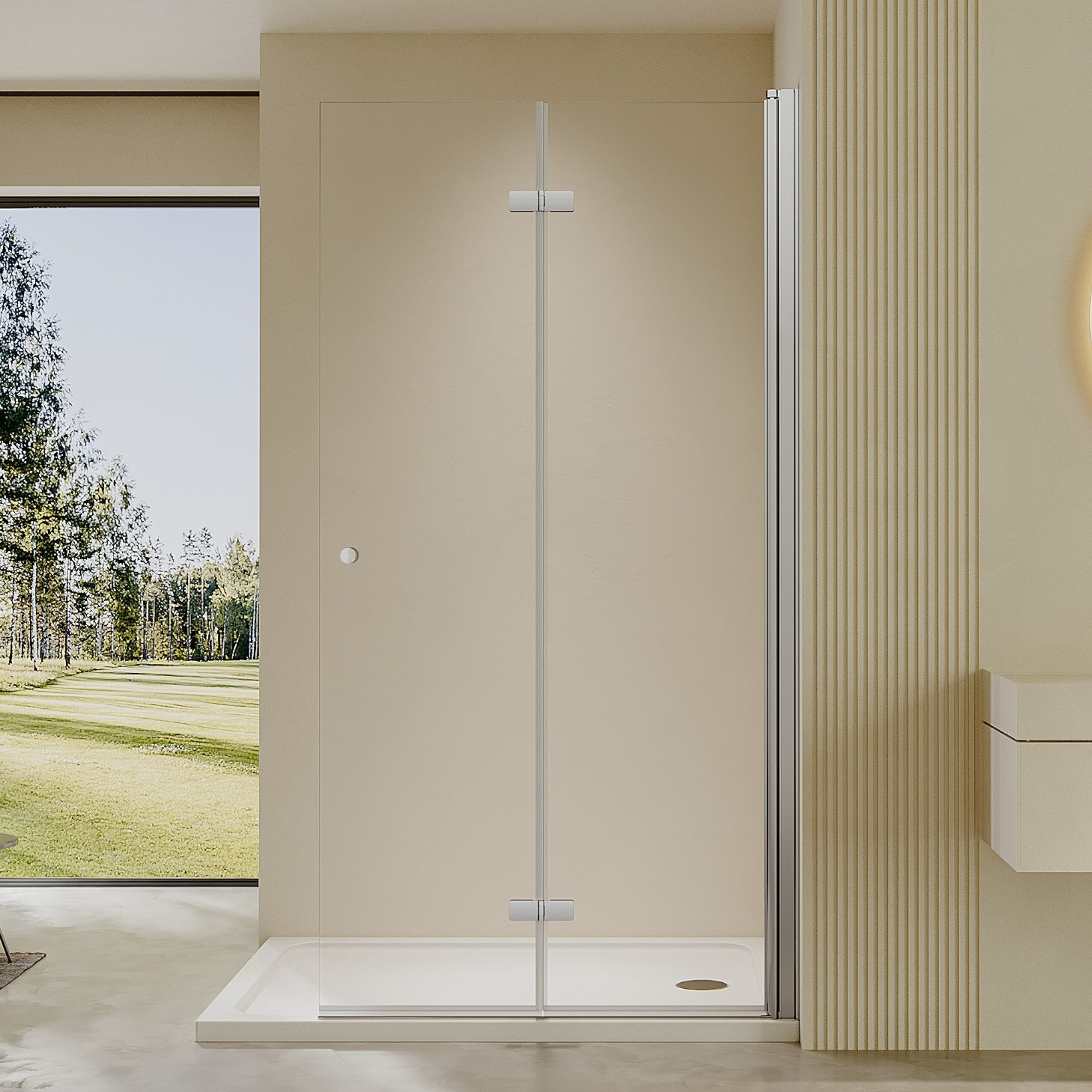 AmuseVera Walk-in-Dusche Duschwand Duschabtrennung Glaswand Faltwand Glas, günstig online kaufen