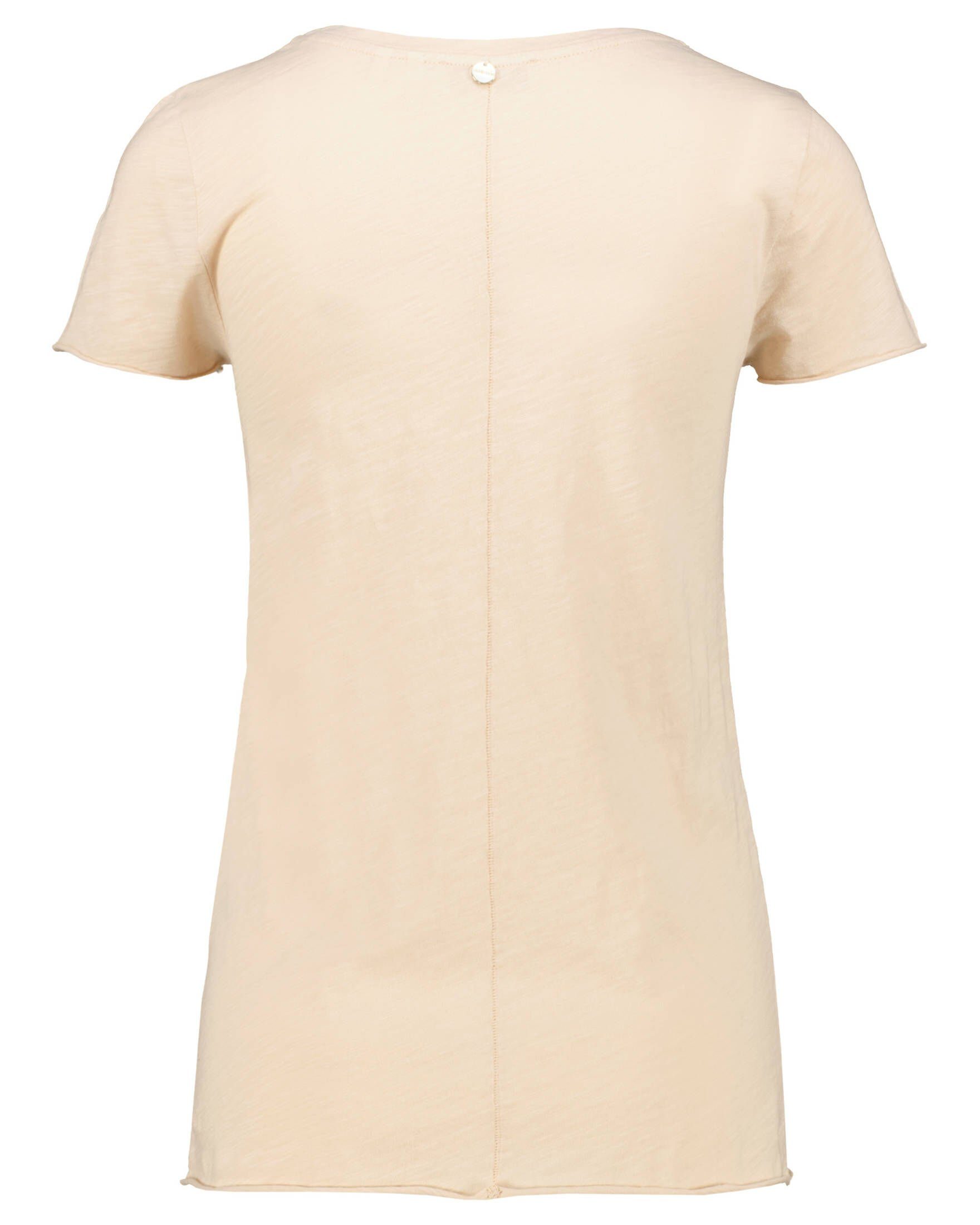 Rich & Royal SLUB Kurzarm Damen sand Shirt T-Shirt (1-tlg) (21)