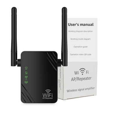 VSIUO WLAN Verstärker Repeater 300Mbit/s 2,4GHz Wi-Fi Range Extender WLAN-Repeater, 300Mbit/s, 2.4G, Kann 24 Geräte gleichzeitig verbinden