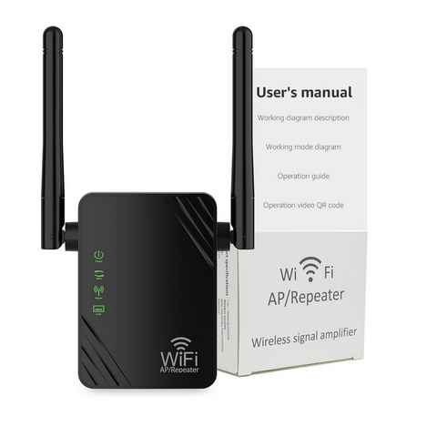 VSIUO WLAN Verstärker Repeater 300Mbit/s 2,4GHz Wi-Fi Range Extender WLAN-Repeater, WiFi Booster mit WPS, 100 m² WLAN Abdeckung