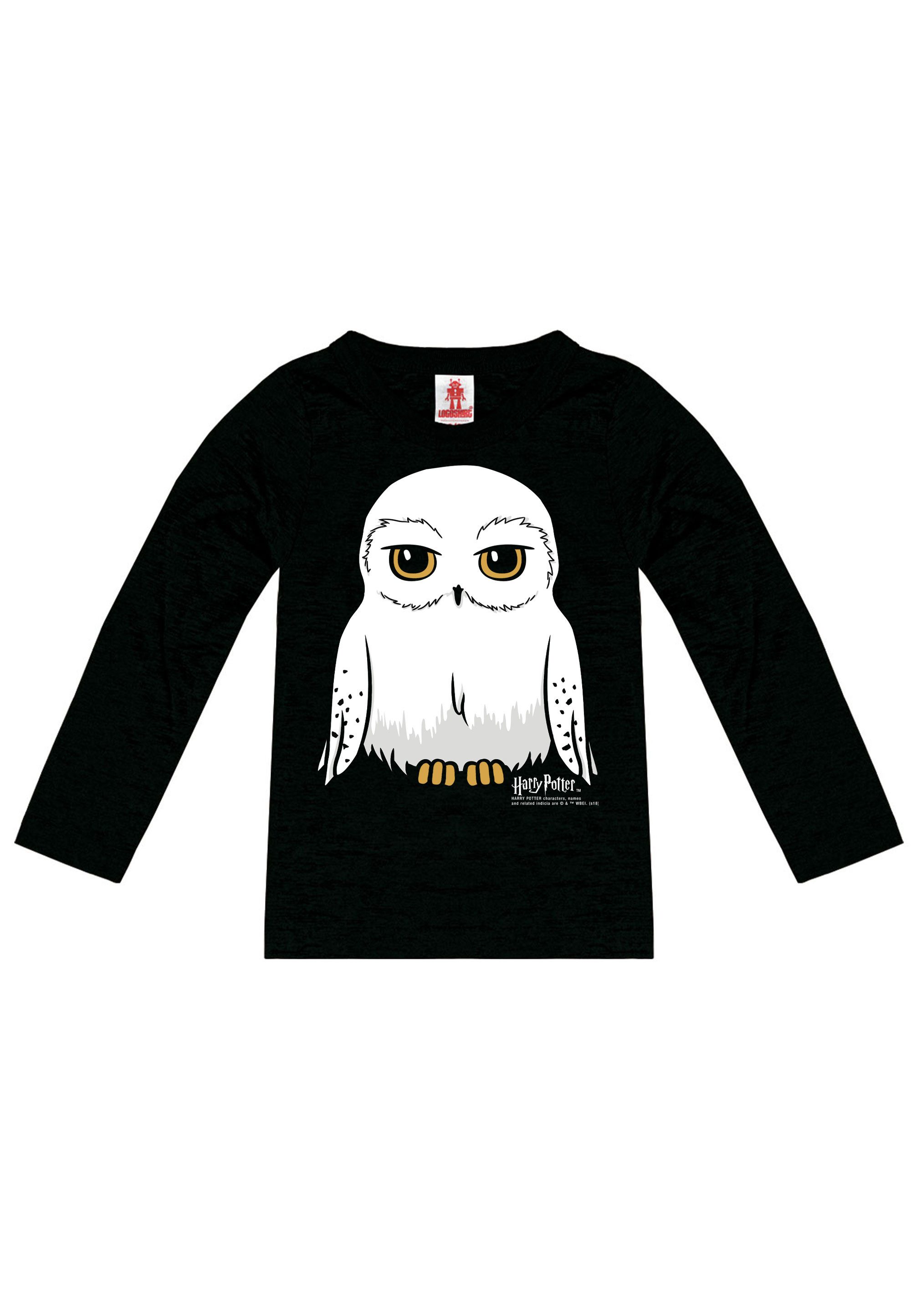 LOGOSHIRT Langarmshirt Harry Potter - Hedwig mit coolem Print