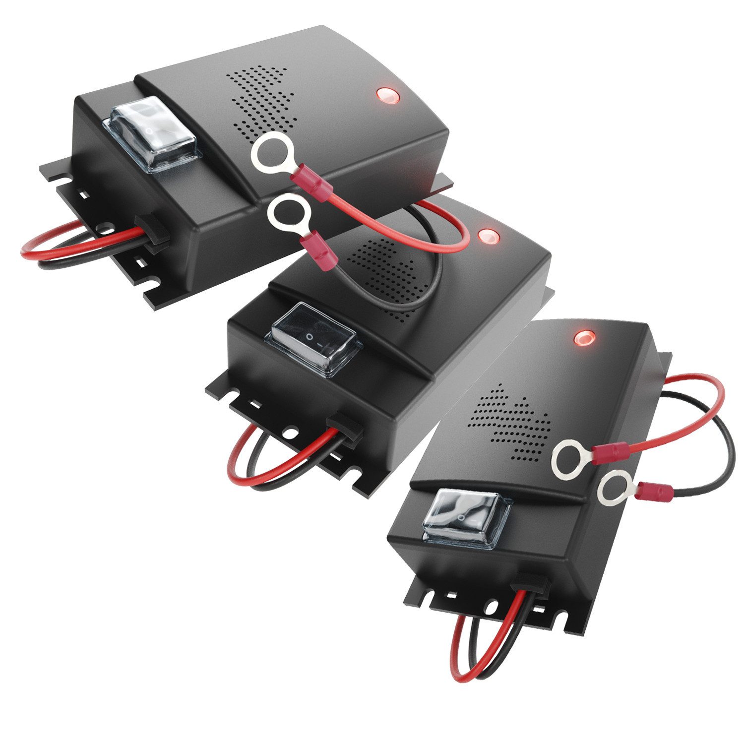 Ultraschall-Tierabwehr 3x Marderschreck Auto, 12V Batterieanschluss, Motorraum, Mader Abwehr