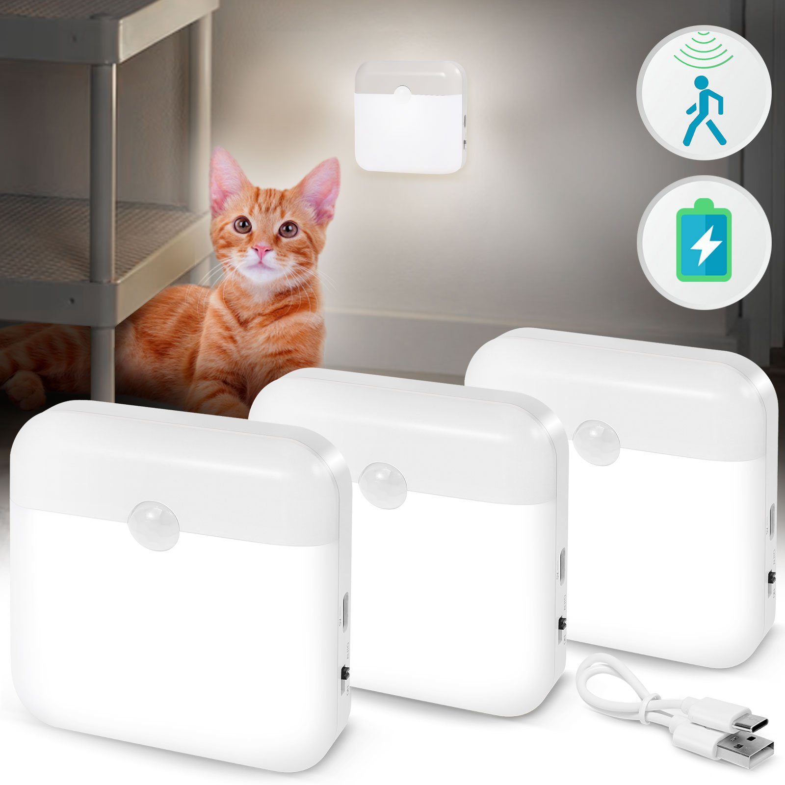 Jibenhome Nachtlicht LED Nachtlicht Kinder mit Bewegungsmelder, USB günstig online kaufen