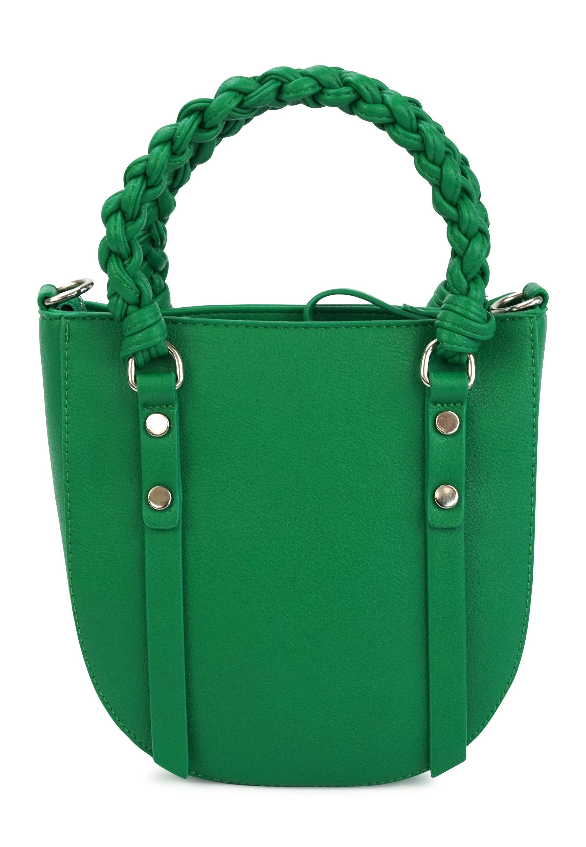 Harpa Schultertasche HAYA, in abgerundeter Form mit geflochtenem Henkel