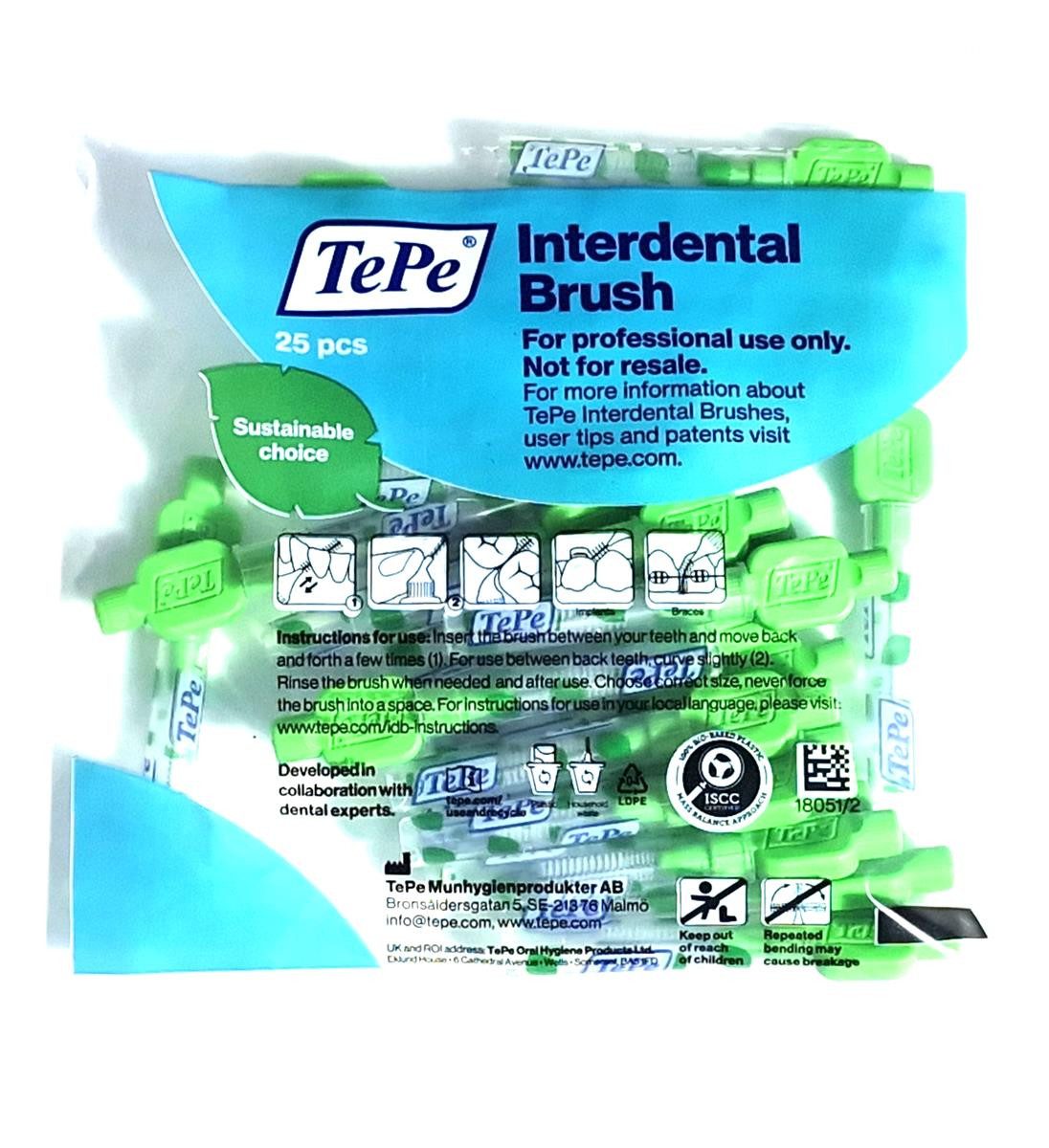 TePe Interdentalbürsten 25x TePe Original Interdentalbürsten 0,8mm grün - Multipack