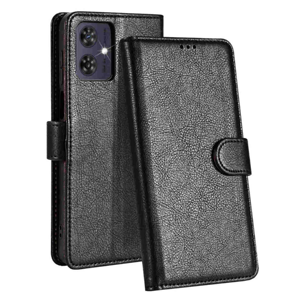 Wigento Leder-Hülle Für Motorola Moto G84 5G | Mit Magnetverschluss & Kartenfächern | Schützendes Case