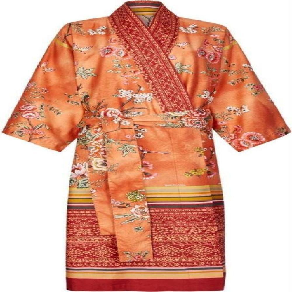 Bassetti Kimono Kimono PALLANZA O1 in S/M, 130 cm, 100 % Baumwolle, im Geschenkkarton, Bindegürtel