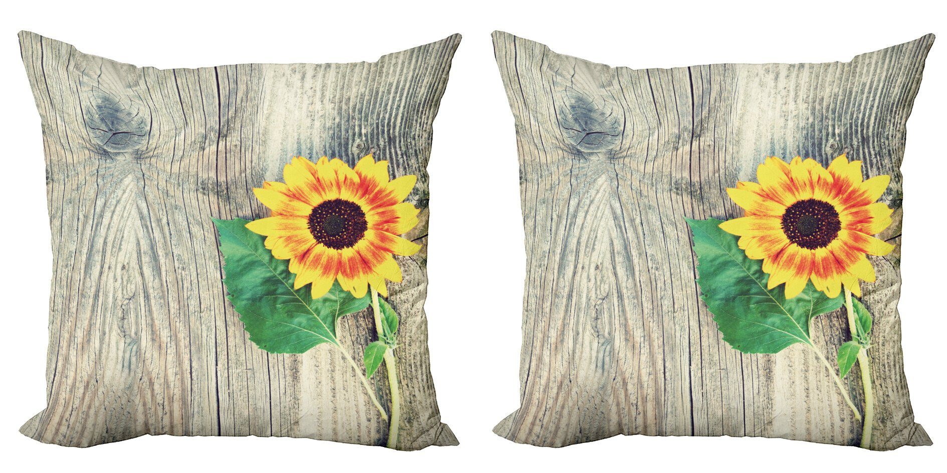 (2 Bouquet Abakuhaus Stück), Doppelseitiger Digitaldruck, Modern Sonnenblume Accent Kissenbezüge Holzplatte
