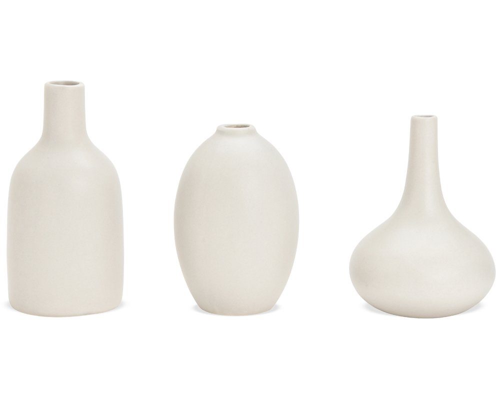 HOBBY Weiß St) grau cm 11x7 Vasen & 12x9 Set 14x7 cm matches21 cm 3er (3 HOME Blumentopf Keramik