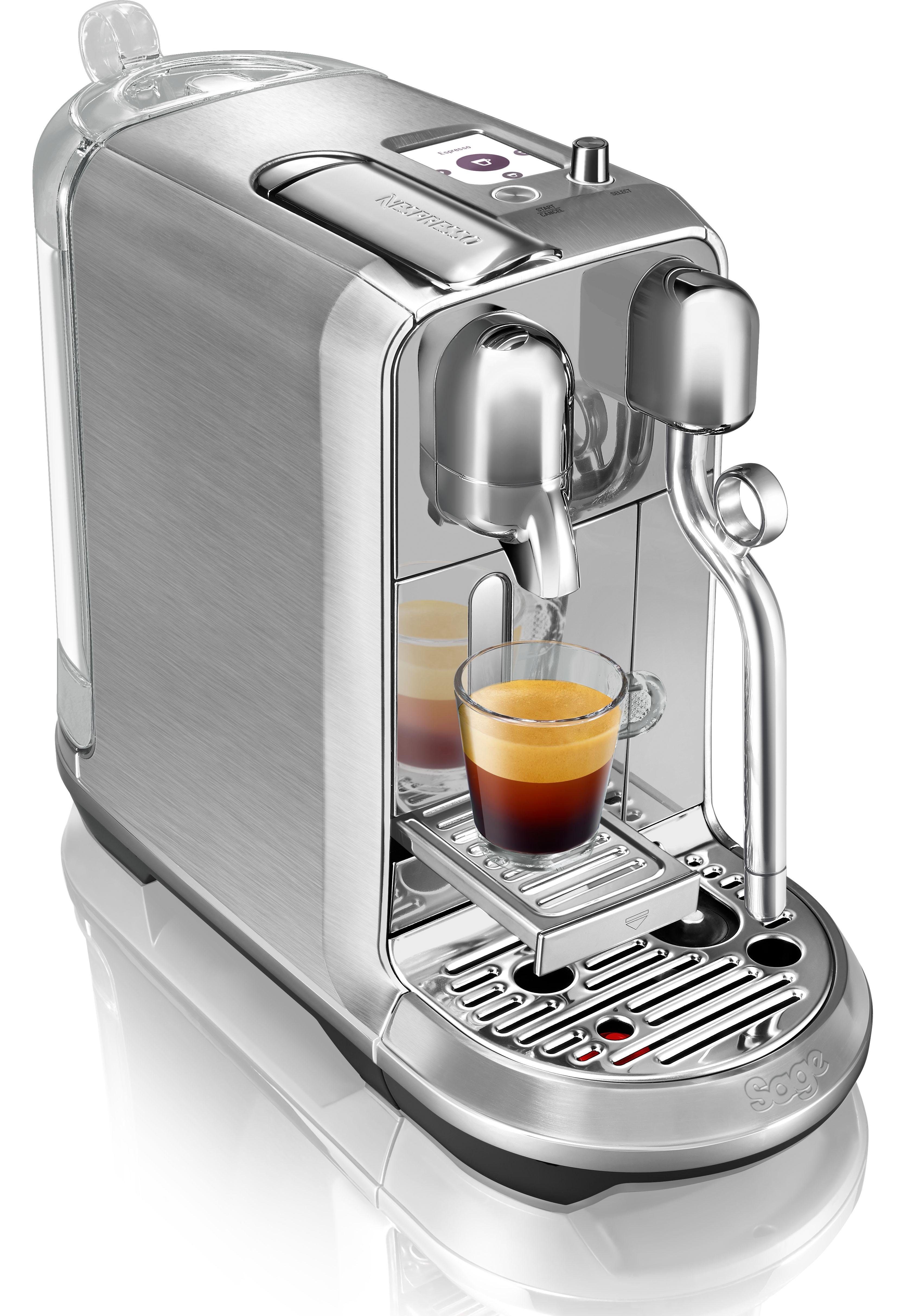 14 Edelstahl-Milchkanne, Kapselmaschine SNE800 Creatista inkl. Nespresso mit Plus Willkommenspaket Kapseln mit
