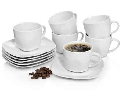 SÄNGER Kaffeeservice »Bilgola Kaffeetassen Set« (12-tlg), 6 Personen, Porzellan, 150 ml, spülmaschinengeeignet, erweiterbar