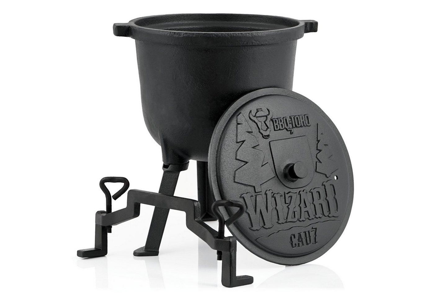 BBQ-Toro Grilltopf Zauberkessel "Wizard", 7 Liter, Gusseisen Kochtopf mit drei Beinen, De, Gusseisen
