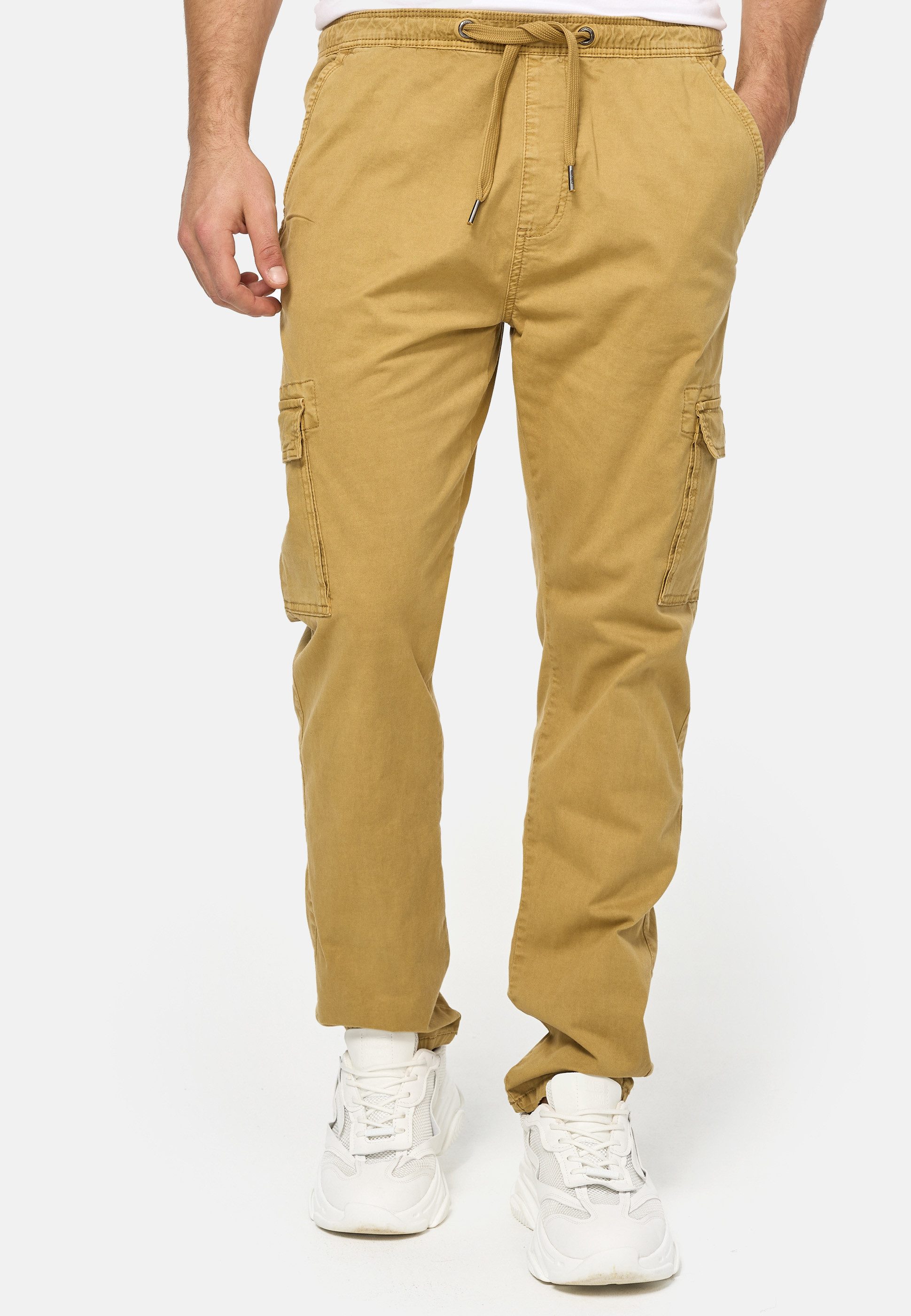 Indicode Cargohose Herren Broadwick Cargo Hose Herrenhose mit einem elastischem Bund und Kordelzug