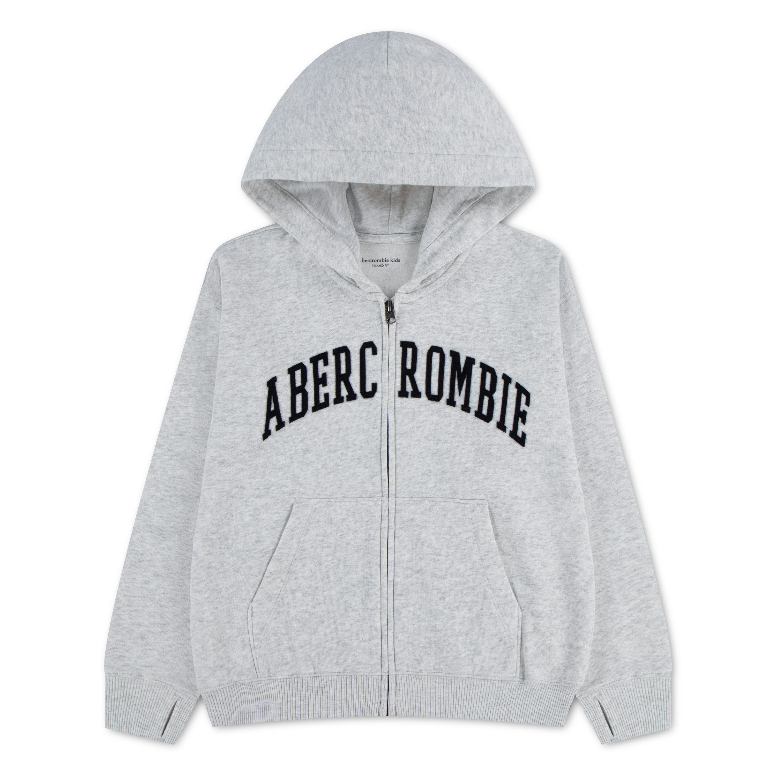 Abercrombie Kids Kapuzensweatjacke AFB LOGO FULL ZIP HOODIE mit Daumenlöchern