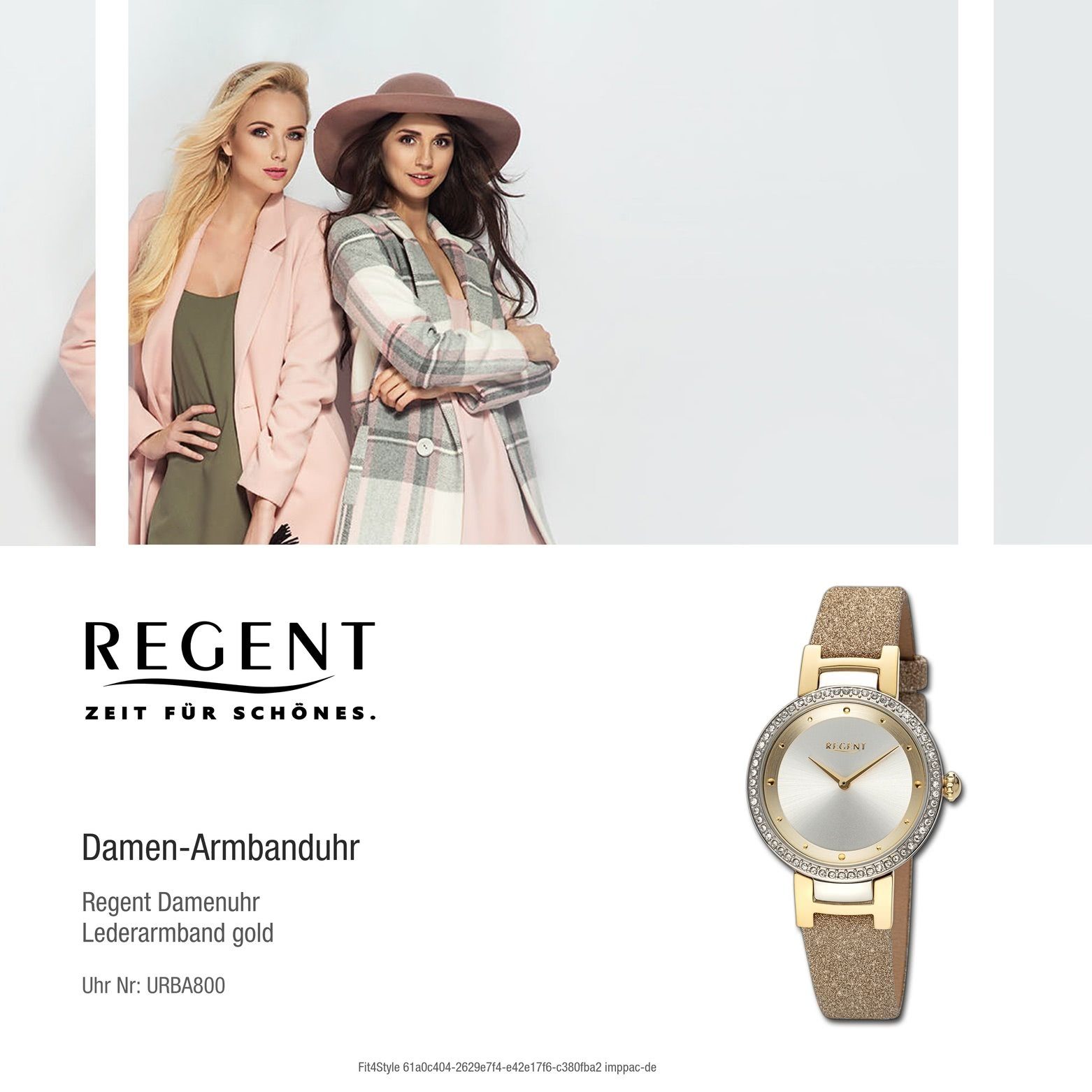 extra Damen Damen Lederarmband 33mm), Quarzuhr groß Armbanduhr Analog, Regent Regent rund, (ca. Armbanduhr