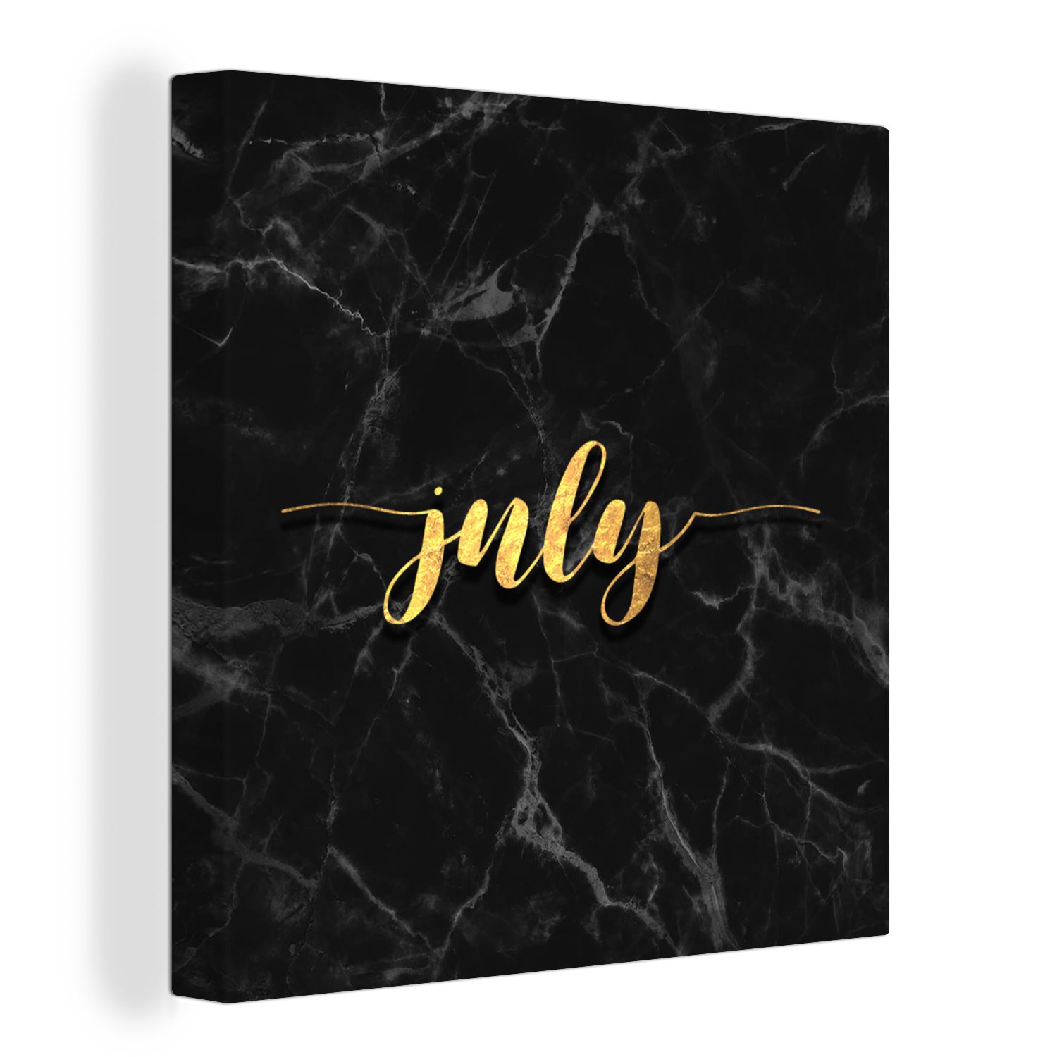OneMillionCanvasses® Leinwandbild Kalender - Juli - Gold - Marmor, (1 St), Leinwand Bilder für Wohnzimmer Schlafzimmer