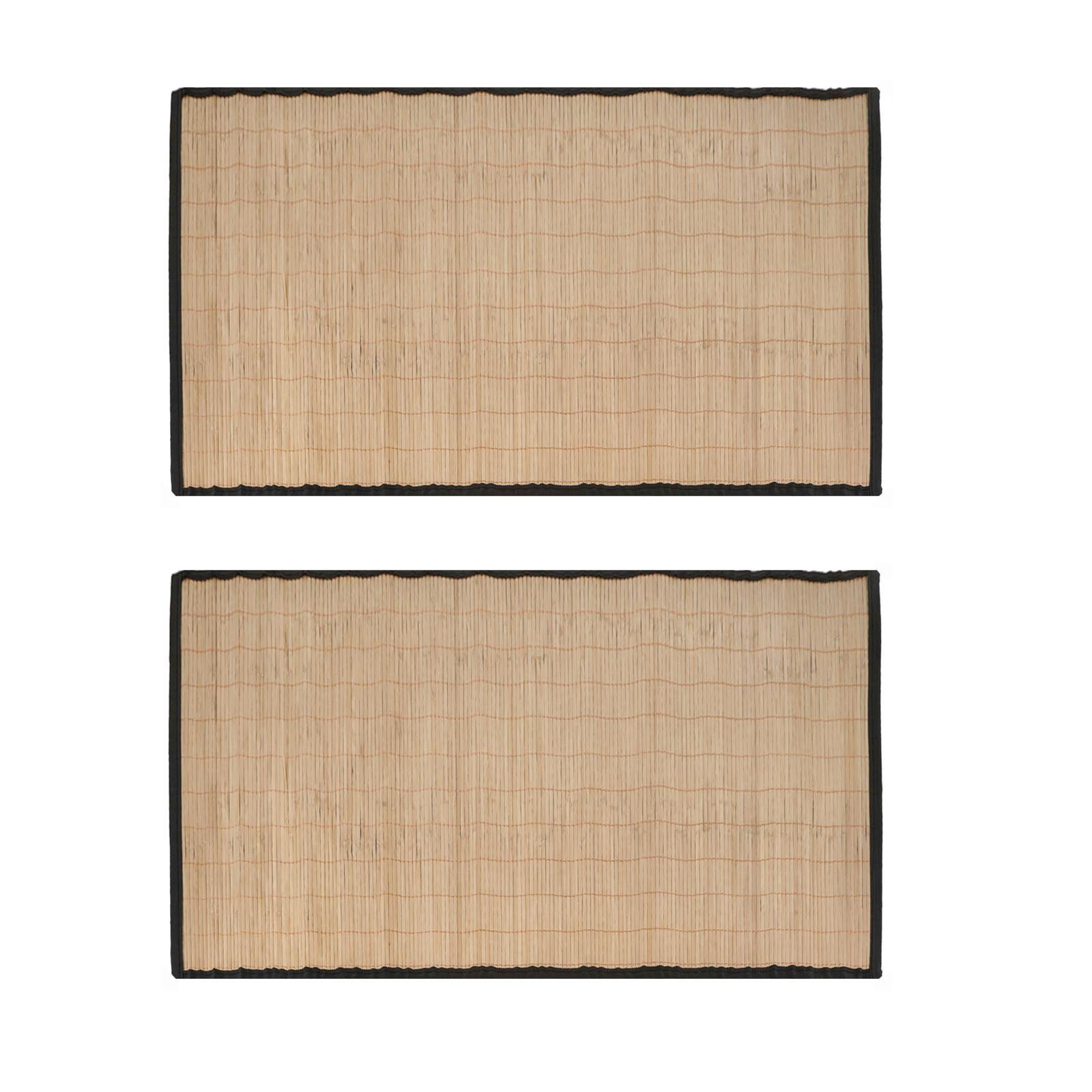 Fußmatte 2x Bambusmatte Bad Küche Flur Läufer Vorleger Küchenteppich,  HAC24, Rechteckig, Höhe: 5 mm, Bambus 60 x 90 cm Rutschfest